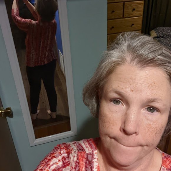 Red & White 3/4 Sleeve Top for Women - Picture 3 of 3